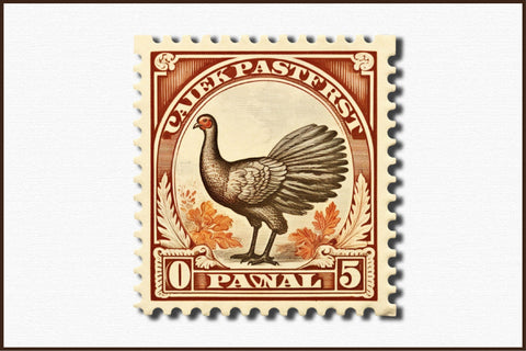 Vintage Thanksgiving Postage Clipart Sublimation designartist 