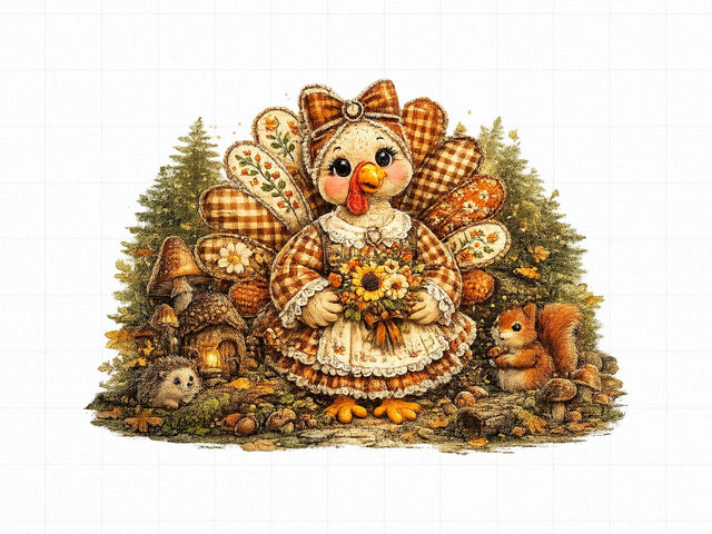 Vintage Thanksgiving Turkey PNG SVG artprintfile 