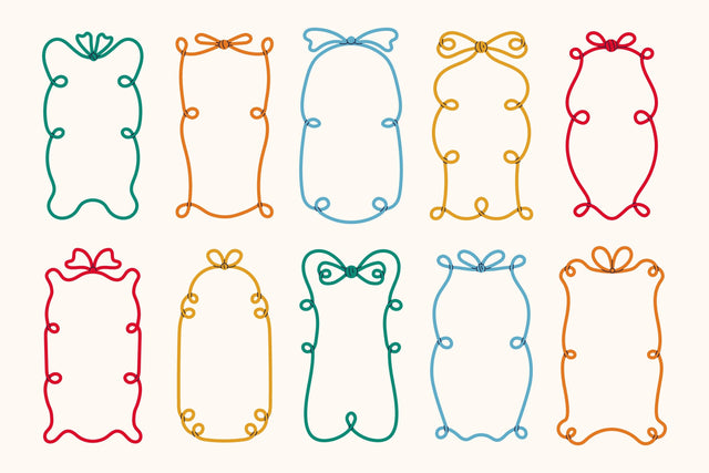 Vintage Tied Bow Frames PNG Clipart Sublimation Rin Green 