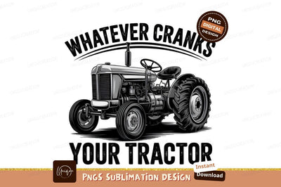 Vintage Tractor Black And White Illustration Sublimation Designangry 