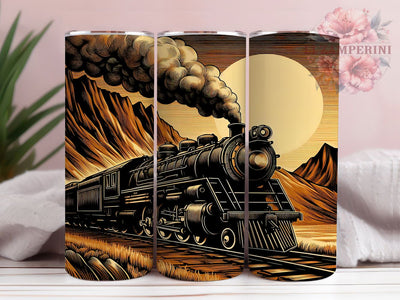 Vintage Train 20oz Rustic Locomotive Tumbler Wrap, Steam Engine Design, Old Train Sublimation, Railroad Theme Tumbler, Western Train Wrap, Antique Train Art Sublimation Li Zamperini 