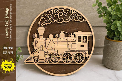 Vintage Train Scene laser Cut svg Cutting file SVG Regulrcrative 