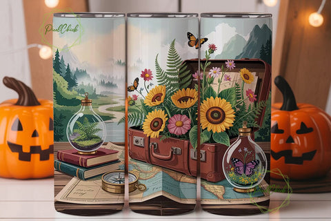 Vintage Travel Adventure 20oz Tumbler Sublimation PixelChick 