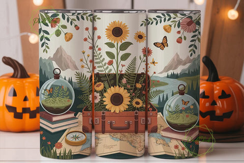 Vintage Travel Adventure 20oz Tumbler Sublimation PixelChick 