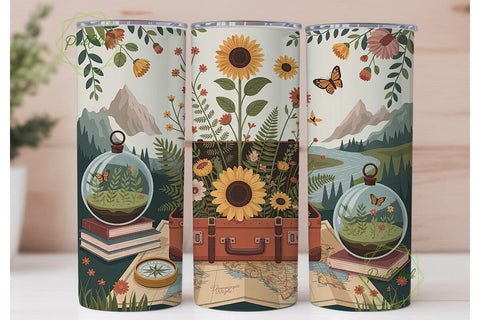 Vintage Travel Adventure 20oz Tumbler Sublimation PixelChick 