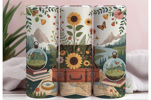 Vintage Travel Adventure 20oz Tumbler Sublimation PixelChick 