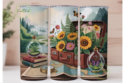 Vintage Travel Adventure 20oz Tumbler Sublimation PixelChick 