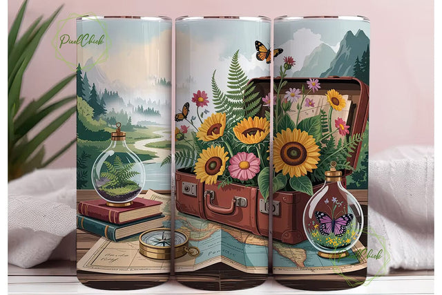 Vintage Travel Adventure 20oz Tumbler Sublimation PixelChick 