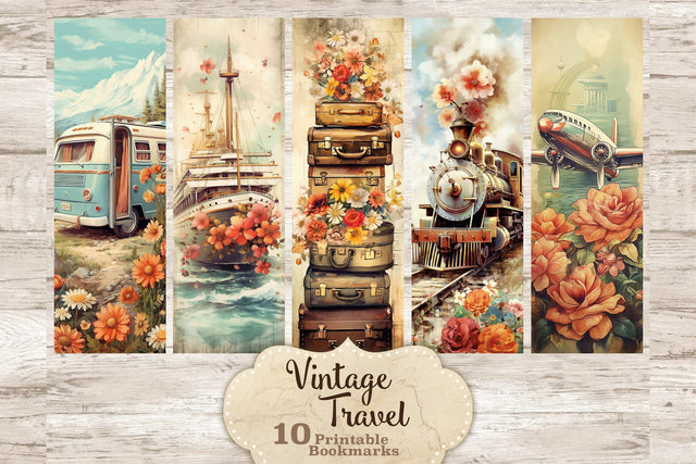 Vintage Travel Bookmarks | Bookmarks Printable SVG GlamArtZhanna 
