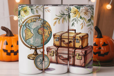 Vintage Travel Dream 20oz Tumbler Wrap Sublimation PixelChick 