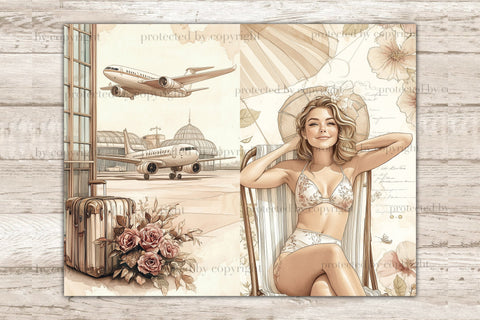 Vintage Travel Journal | Retro Travel Pages SVG GlamArtZhanna 