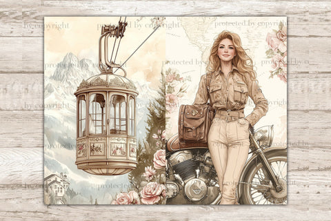 Vintage Travel Journal | Retro Travel Pages SVG GlamArtZhanna 