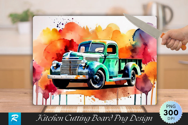 Vintage Truck Cutting Board Sublimation Regulrcrative 