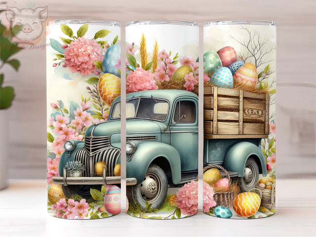 Vintage Truck Easter 20oz Tumbler Png, Sublimation Design, Happy Easter Day Tumbler Png, Digital Download PNG Sublimation Lara' s Designs 