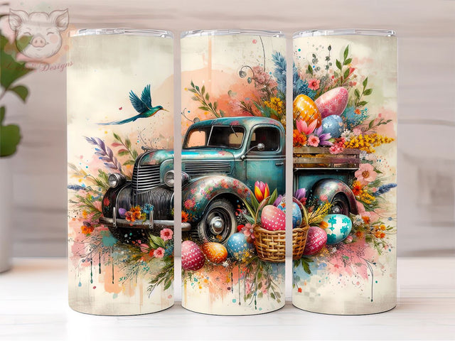 Vintage Truck Easter 20oz Tumbler Png, Sublimation Design, Happy Easter Day Tumbler Png, Digital Download PNG Sublimation Lara' s Designs 