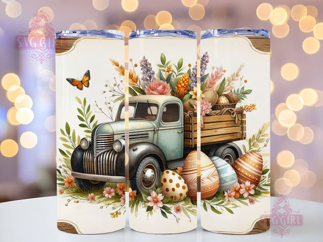 Vintage Truck Easter 20oz Tumbler Wrap Sublimation Design, Happy Easter Tumbler Wrap, Instant Digital Download Sublimation SvggirlplusArt 