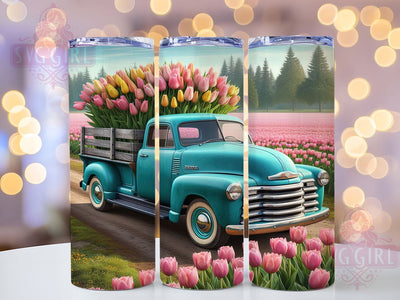 Vintage Truck Spring 20oz Tumbler, Spring Flowers Wrap, 20oz Sublimation Wrap, Rustic Farm Truck Cup, Floral Pickup Design, Country Spring Tumbler, Boho Floral Art Sublimation SvggirlplusArt 
