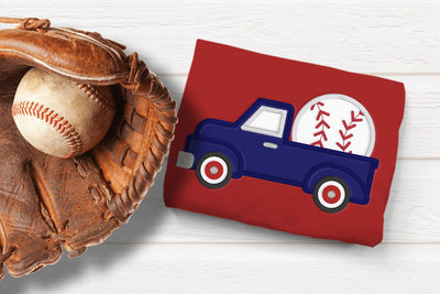Vintage Truck with Baseball Applique Embroidery Embroidery/Applique DESIGNS Risa Rocks It 