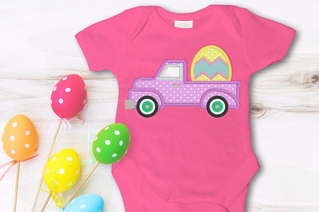 Vintage Truck with Easter Egg Applique Embroidery Embroidery/Applique DESIGNS Risa Rocks It 
