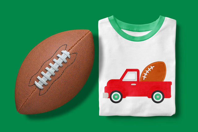 Vintage Truck with Football Applique Embroidery Embroidery/Applique DESIGNS Risa Rocks It 