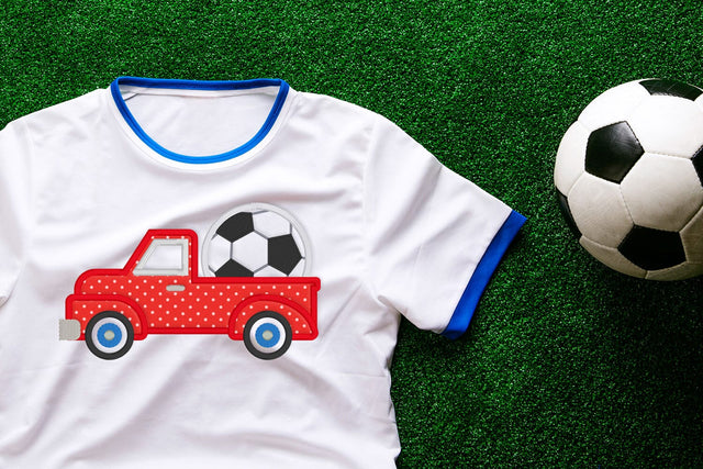 Vintage Truck with Soccer Ball Applique Embroidery Embroidery/Applique DESIGNS Risa Rocks It 