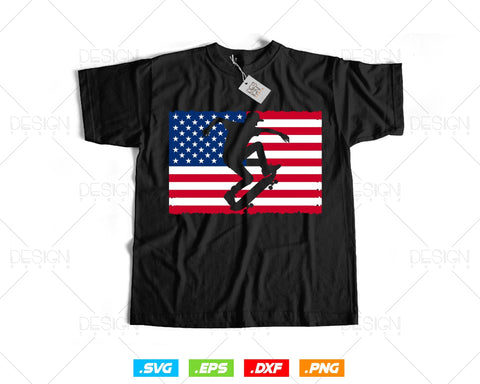 Vintage US Flag Skateboarding Retro Skateboard Svg Png Files, Skateboarding T-shirt Design gift for Skater Teens. SVG DesignDestine 
