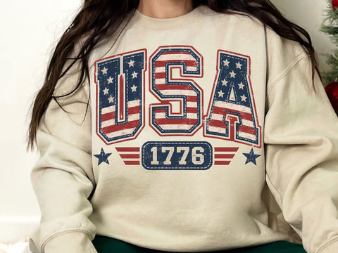 Vintage USA 1776 Patriotic Flag PNG SVG artprintfile 
