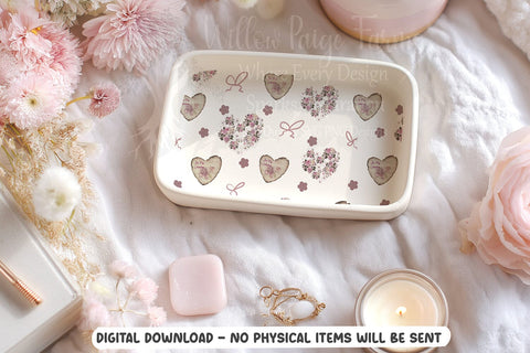 Vintage Valentine Heart Seamless Pattern | Valentines Day Sublimation Willow Paige Farms 