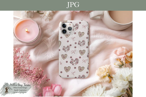 Vintage Valentine Heart Seamless Pattern | Valentines Day Sublimation Willow Paige Farms 