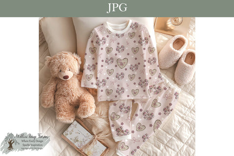 Vintage Valentine Heart Seamless Pattern | Valentines Day Sublimation Willow Paige Farms 