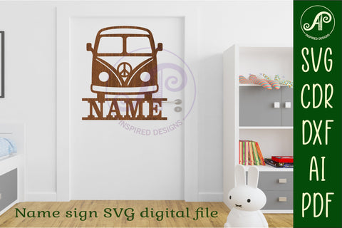 Vintage van name sign svg laser cut file SVG APInspireddesigns 