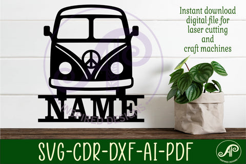Vintage van name sign svg laser cut file SVG APInspireddesigns 