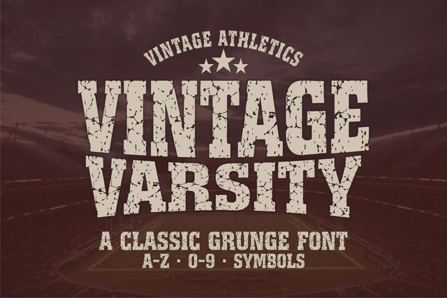 Vintage Varsity Distressed Font | Grunge College Athletic Font TonisArtStudio 