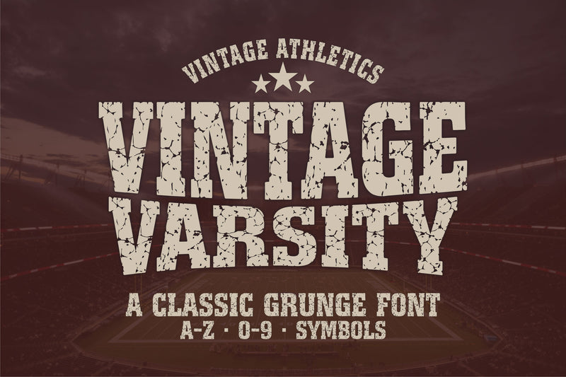 Vintage Varsity Distressed Font | Grunge College Athletic Font TonisArtStudio 