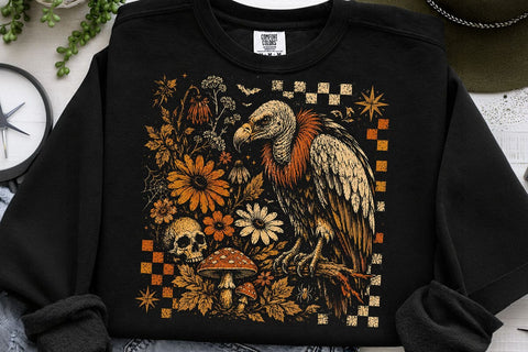 Vintage Vulture Skull Halloween PNG SVG DesignDestine 