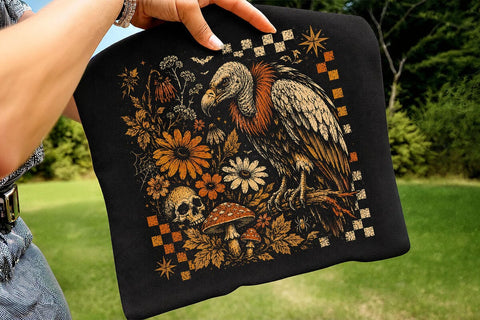 Vintage Vulture Skull Halloween PNG SVG DesignDestine 