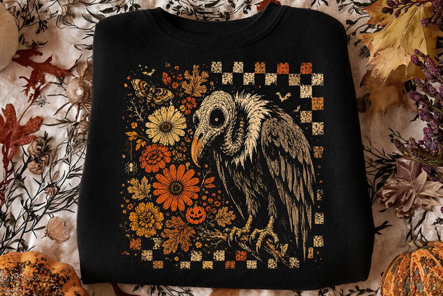 Vintage Vulture Skull Halloween PNG SVG DesignDestine 