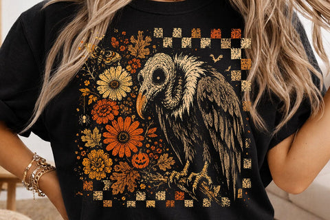 Vintage Vulture Skull Halloween PNG SVG DesignDestine 