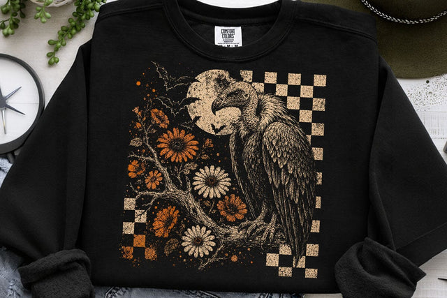 Vintage Vulture Skull Halloween PNG SVG DesignDestine 