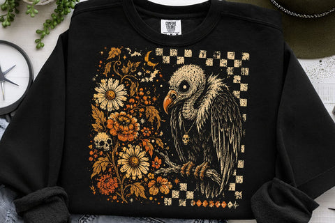 Vintage Vulture Skull Halloween PNG SVG DesignDestine 
