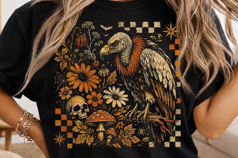 Vintage Vulture Skull Halloween PNG SVG DesignDestine 