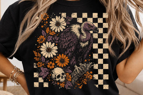 Vintage Vulture Skull Halloween PNG SVG DesignDestine 