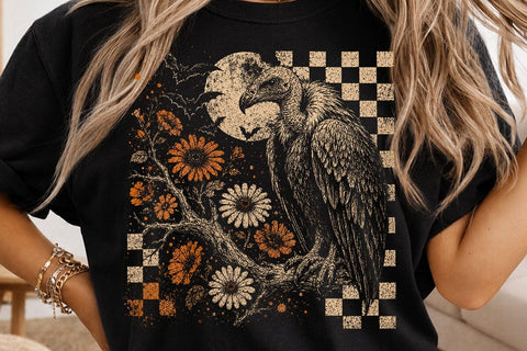 Vintage Vulture Skull Halloween PNG SVG DesignDestine 