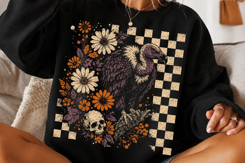 Vintage Vulture Skull Halloween PNG SVG DesignDestine 