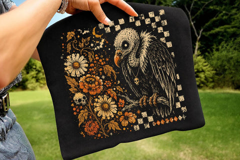Vintage Vulture Skull Halloween PNG SVG DesignDestine 