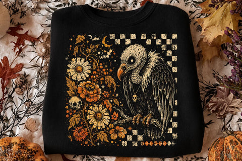 Vintage Vulture Skull Halloween PNG SVG DesignDestine 