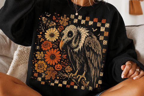 Vintage Vulture Skull Halloween PNG SVG DesignDestine 