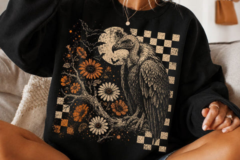 Vintage Vulture Skull Halloween PNG SVG DesignDestine 