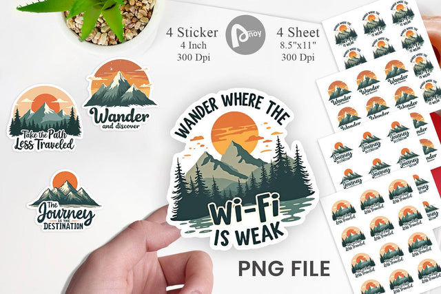 Vintage Wanderlust Quotes Sticker Sublimation artnoy 