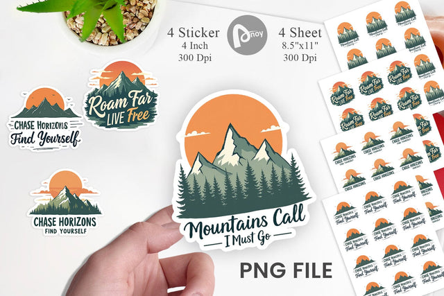 Vintage Wanderlust Quotes Sticker Sublimation artnoy 